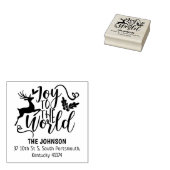 Vreugde aan de Wereld, Vrolijk Kerstmis Familie Rubberstempel (Gestempeld)