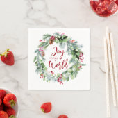 Vreugde aan de Wereld Waterverf Winterkrans Servet (Insitu)