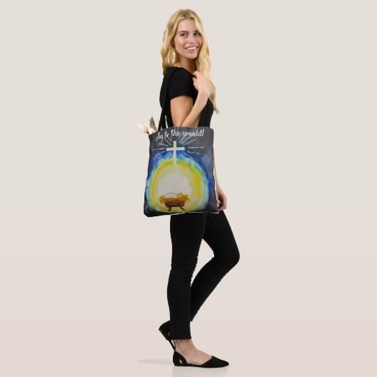 Vreugde aan de Wereldzak Tote Bag (Op model)