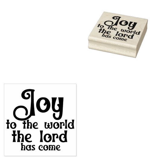 Vreugde aan het hout van de Wereld Kerstmisvierkan Rubberstempel (Gestempeld)