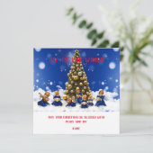 Vreugde aan het World Christmas Flat Wenskaart Feestdagenkaart (Staand voorkant)