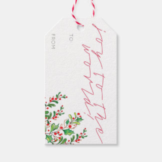 Vreugde aan het World Christmas Present Gift Label Cadeaulabel