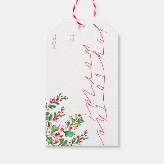 Vreugde aan het World Christmas Present Gift Label Cadeaulabel (Voorkant)