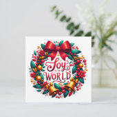 Vreugde aan het World Wreath Wenskaart Feestdagenkaart (Staand voorkant)