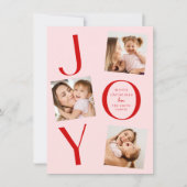 vreugde | Bewerkbare kleuren Modern 4 Photo Christ Feestdagenkaart (Voorkant)