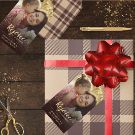 Vreugde Bruin Rustiek Religieus Kerstmis Cadeaulabel