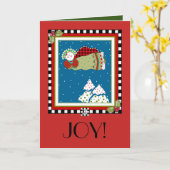 Vreugde! Buffel Plaid Angel Kaart (Gele Bloem)