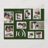 VREUGDE | Christmas | Fotocollage | Klassiek groen Feestdagenkaart (Voorkant)