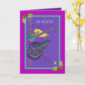 Vreugde Danser Kerstkaart Kaart (Gele Bloem)