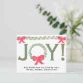 Vreugde! Eenvoudige Waterverf krans & Garland met  Feestdagenkaart (Staand voorkant)