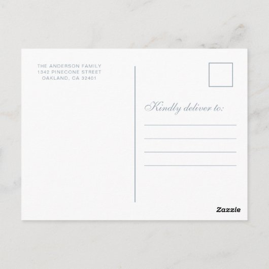 VREUGDE | Elegant gebladerte Baby fotovakantie Briefkaart (Achterkant)