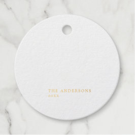 Vreugde Elegant Goud Script Kerstmis Bedankjes Labels