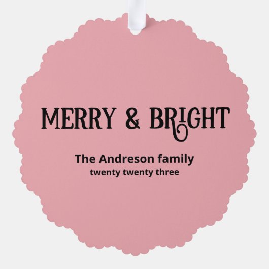 vreugde | Elegant Stijlvol Script Gnome Christmas Ornament Kaart (Achterkant)