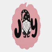 vreugde | Elegant Stijlvol Script Gnome Christmas Ornament Kaart (Rechts)