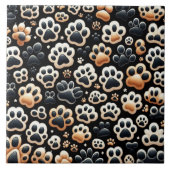 Vreugde en dankbaarheid gekleurde canine hond poot tegeltje (Voorkant)