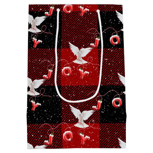 Vreugde en duif op Plaid Medium Cadeauzakje (Achterkant)