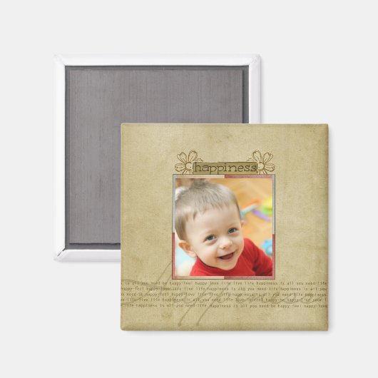 Vreugde en geluk fotomagneet magneet (Voorkant / Achterkant)