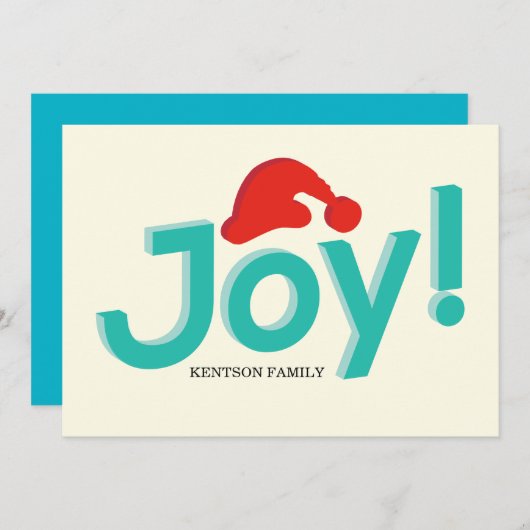 Vreugde en kerstmuts feestdagenkaart (Voorkant / Achterkant)