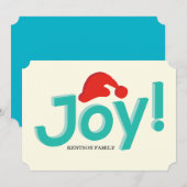 Vreugde en kerstmuts feestdagenkaart (Voorkant / Achterkant)