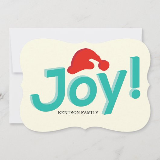 Vreugde en kerstmuts feestdagenkaart (Voorkant)