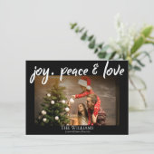 Vreugde en liefde | Foto | Kerstmis Feestdagenkaart (Staand voorkant)