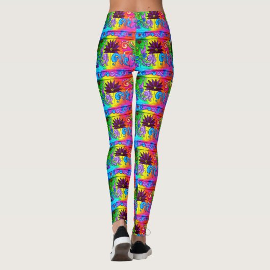 vreugde en liefde hippie leggings (Achterkant)