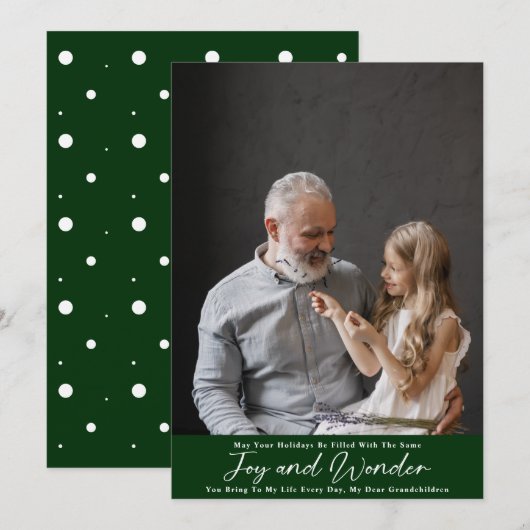 Vreugde en verwondering met kleinkinderen feestdagenkaart (Voorkant / Achterkant)