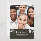 VREUGDE en VREDE Modern Eenvoudig Fotobedrijf Feestdagenkaart (Voorkant)