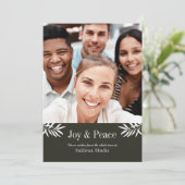 VREUGDE en VREDE Modern Eenvoudig Fotobedrijf Feestdagenkaart (Staand voorkant)
