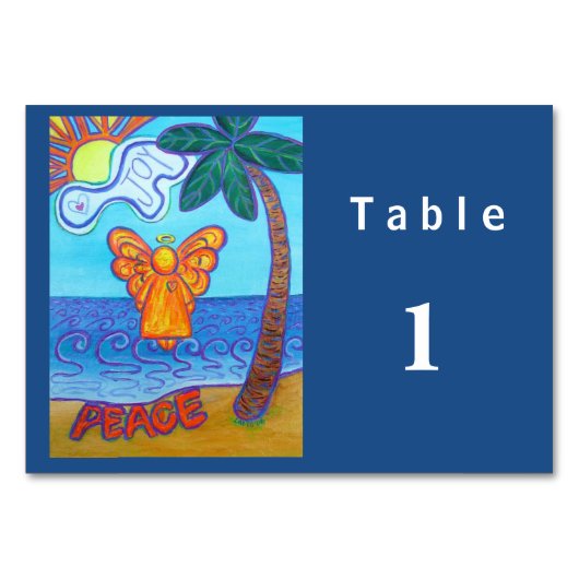 Vreugde en Vrede Strand Engel Tafelkaartjes op maa Kaart (Achterkant)