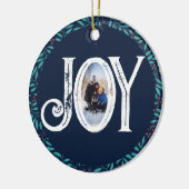 Vreugde Familie Foto Kerstmis Keramisch Ornament (Links)