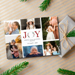 Vreugde Familie Fotocollage Moderne Kerstmis Feestdagenkaart<br><div class="desc">Een moderne fotocollage Joy Family kerstvakantie kaart voor het delen van uw familiefoto's van het jaar. Uw gekoesterde familiefoto's staan centraal in deze speciale kaart. Of het nu gaat om een openhartig moment, een vrolijke familiebijeenkomst of een feestelijk portret, uw afbeeldingen worden prachtig geïntegreerd in het ontwerp van de kaart,...</div>