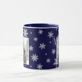 Vreugde! Feestelijke witte sneeuwvlok foto Lijst m Mok (Midden)