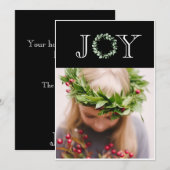 Vreugde Foto Elegant Kerstmis Gepersonaliseerd Feestdagenkaart (Voorkant / Achterkant)