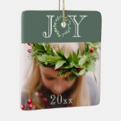 Vreugde Foto Gepersonaliseerde Kerstvakantie Keramisch Ornament (Rechts)