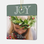 Vreugde Foto Gepersonaliseerde Kerstvakantie Keramisch Ornament (Links)