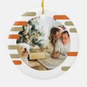 Vreugde Foto Kerstmis Gepersonaliseerd Keramisch Ornament (Achterkant)