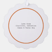 Vreugde Foto Kerstmis Gepersonaliseerd Ornament Kaart (Achterkant)