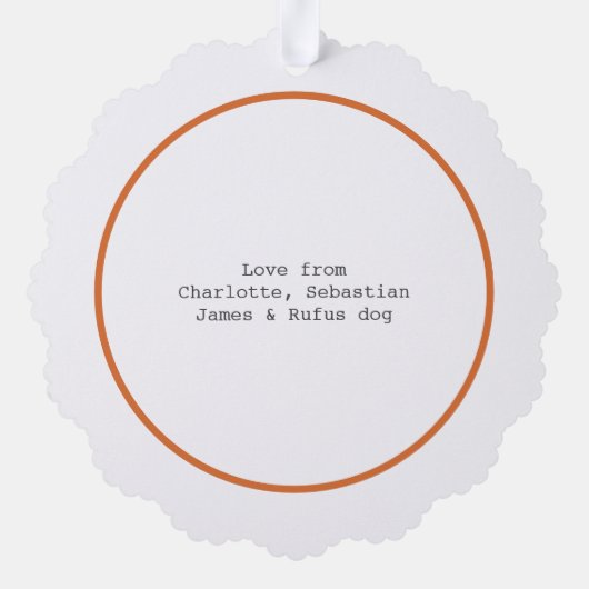 Vreugde Foto Kerstmis Gepersonaliseerd Ornament Kaart (Achterkant)