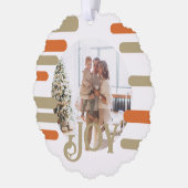 Vreugde Foto Kerstmis Gepersonaliseerd Ornament Kaart (Links)