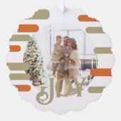 Vreugde Foto Kerstmis Gepersonaliseerd Ornament Kaart (Voorkant)