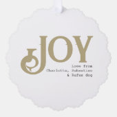 Vreugde Foto Kerstmis Gepersonaliseerd Ornament Kaart (Voorkant)