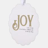 Vreugde Foto Kerstmis Gepersonaliseerd Ornament Kaart (Links)