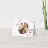 Vreugde Foto Kerstmis Rode Script Kerstmis Feestdagen Kaart (Voorkant)