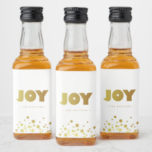 vreugde Fun Christmas White & Gold Mini Likeurfles Etiket