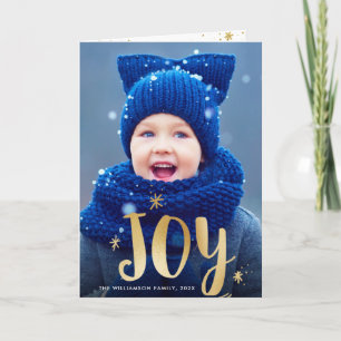 VREUGDE Gold Script Overlay Kerstkaart Kaart