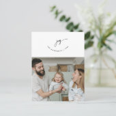 Vreugde, Groet, Familiefoto, Glimlachend Script Briefkaart (Staand voorkant)