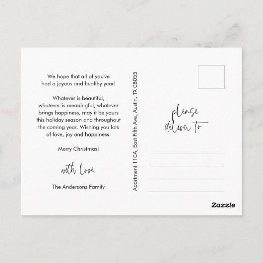 Vreugde, Groet, Familiefoto, Glimlachend Script Briefkaart (Achterkant)