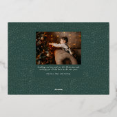 Vreugde handgeschreven script religieuze kerst folie feestdagenkaart (Achterkant)