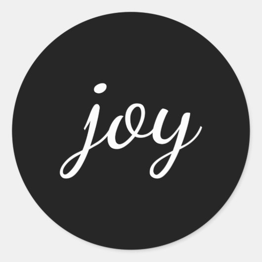 Vreugde Het woord Vreugde Positieve Boodschap Verh Ronde Sticker (Voorkant)